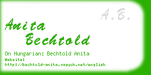 anita bechtold business card